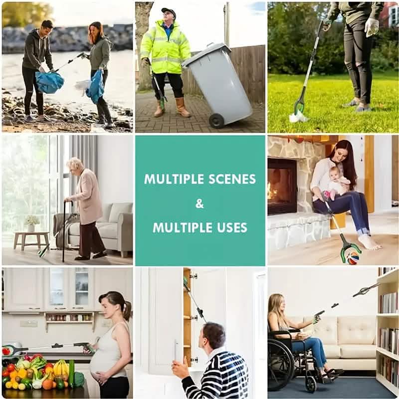 Heavy-Duty Steel Folding Trash Picker – 32" with Magnet & Anti-Slip Handle