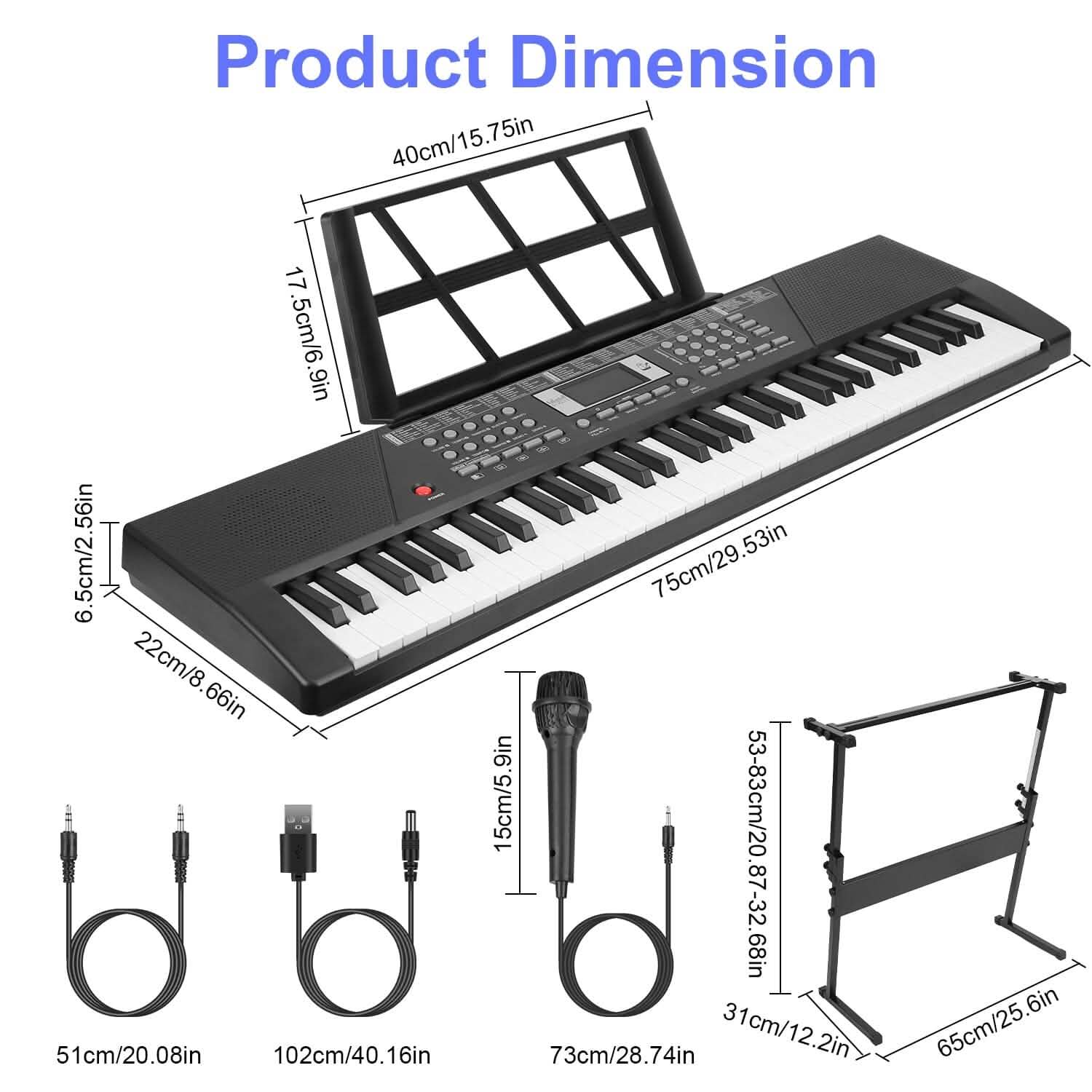 61 Keys Digital Music Keyboard Electronic Piano Toys & Games - DailySale