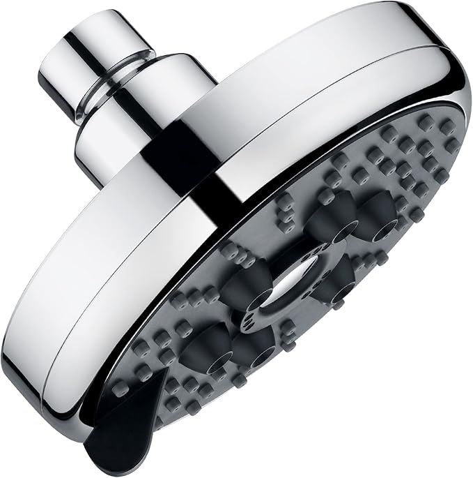 3 Spray Fixed Rainfall Shower Head with Adjustable Metal Swivel Ball Joint