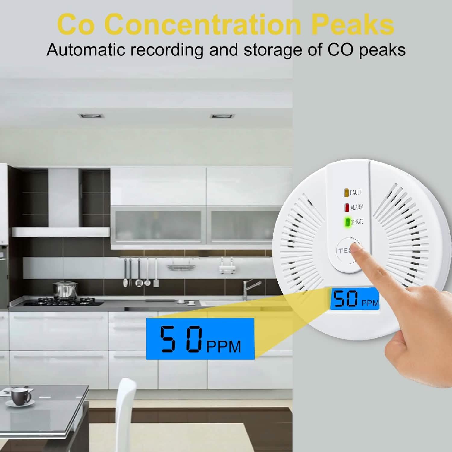 Portable Carbon Monoxide Detector – Battery-Operated CO Alarm