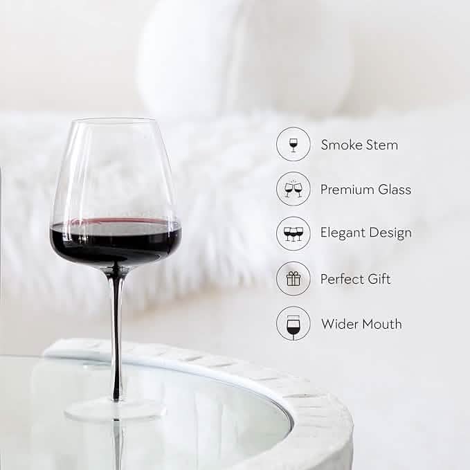 Hotel Collection Smoke Stem Red Wine Glasses | 4 Glasses
