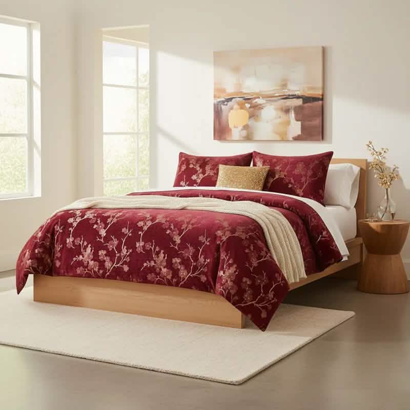 Floral 5-Piece Comforter Set, Farmhouse Bed in a Bag with Comforter, Pillow Shams, Decorative Pillows for All Seasons
