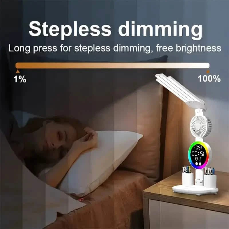 Smart Touch LED Desk Lamp – USB Powered, Dual Head, Dimmable, Color Changing