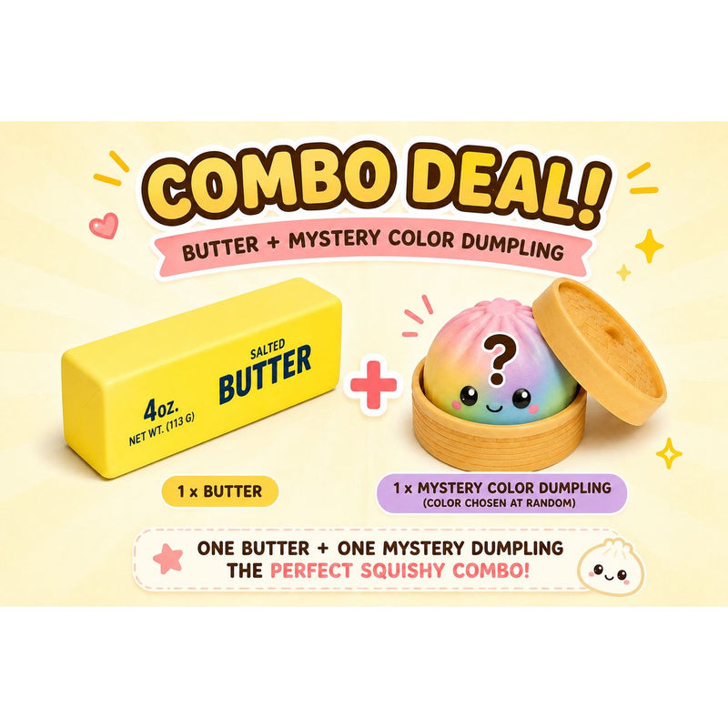(2-Pack) Butter and Mystery Dumpling Squishy Combo