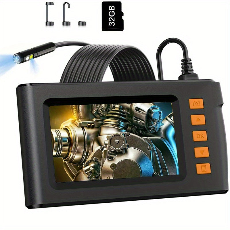 4.3 inch dual lens endoscope with coiled 5 meter probe