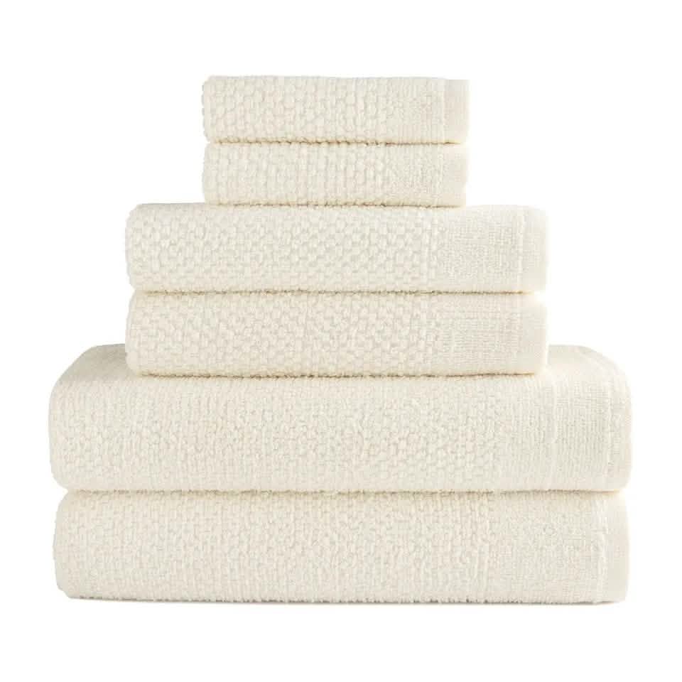 6-Piece: Dan River Popcorn Cotton Bath Towel Set