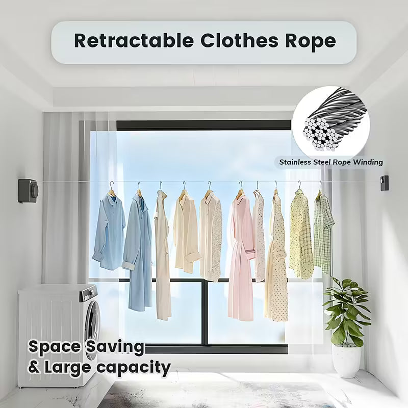 Retractable Clothesline – Heavy-Duty Wall-Mount Laundry Rack