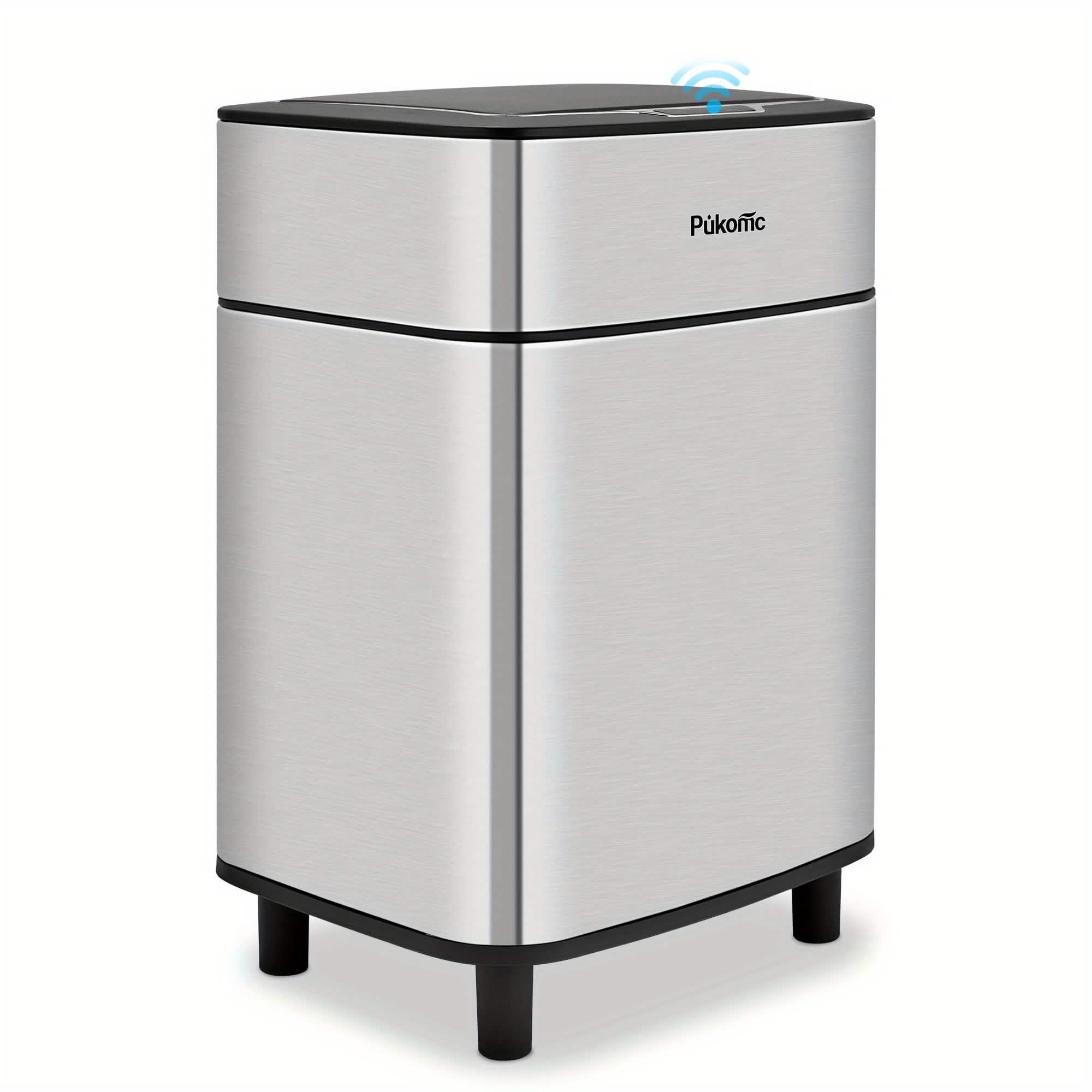 Automatic Stainless Steel Sensor Trash Can – Hands-free Quiet Close & Odor-Control System