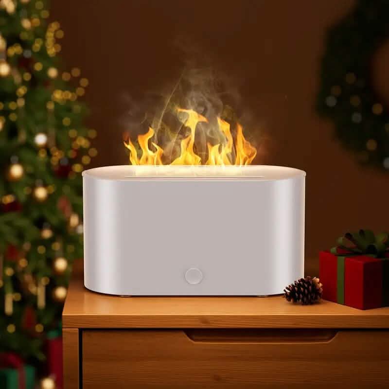 7-Color Simulated Flame Humidifier Aromatherapy Machine Wellness White - DailySale