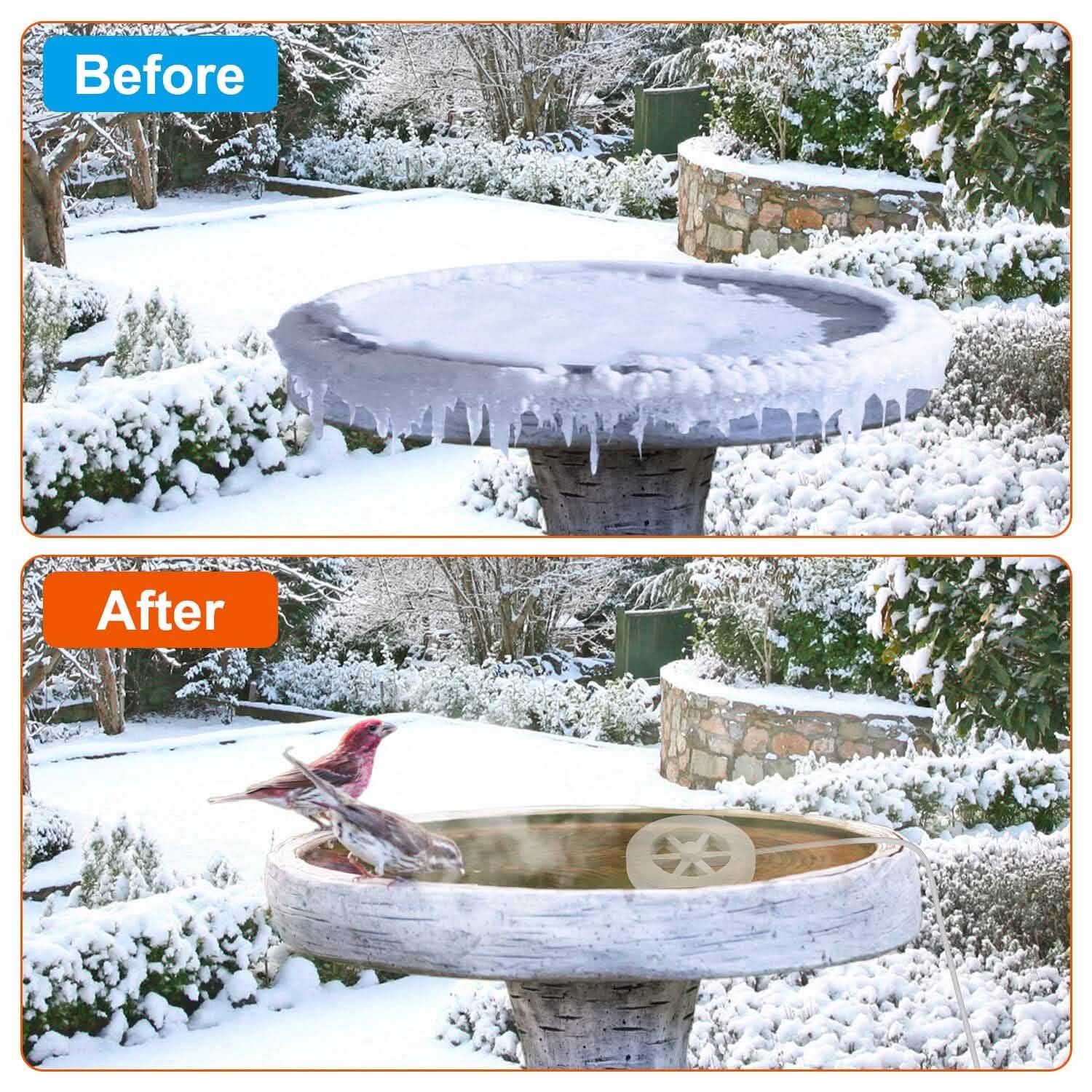 70W Bird Bath Deicer Aluminum Alloy Water Heater with Thermostat Auto Shutdown Pet Supplies - DailySale