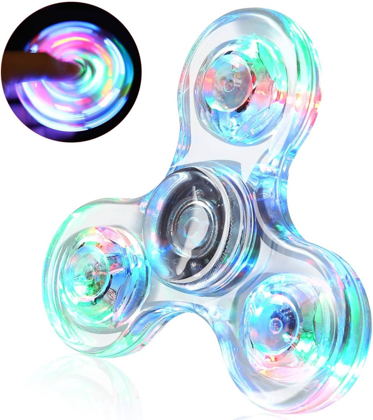 3-Pack: LED Fidget Spinner – Light Up Spin and Glow in the Dark Sensory Toy