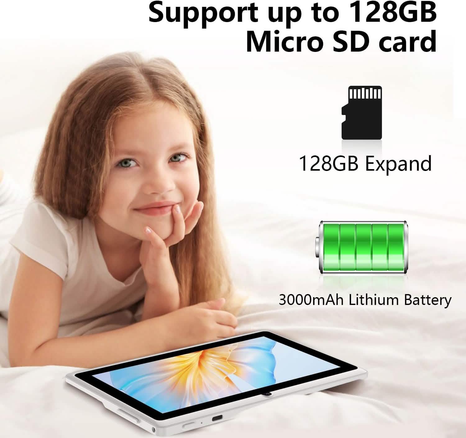 Android Tablet – 7" LCD, 2GB RAM + 4GB Extension, 32GB Storage, Dual Cameras, Wi-Fi, GPS, USB Charging