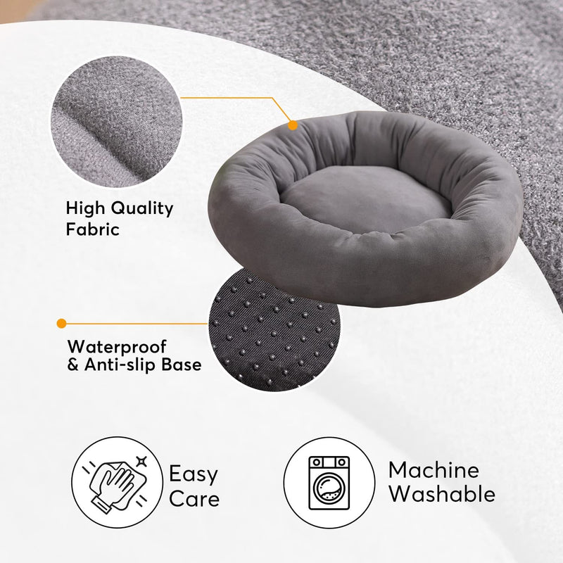 Kasentex Donut Design Round Dog Bed, Anti Slip and Machine Washable