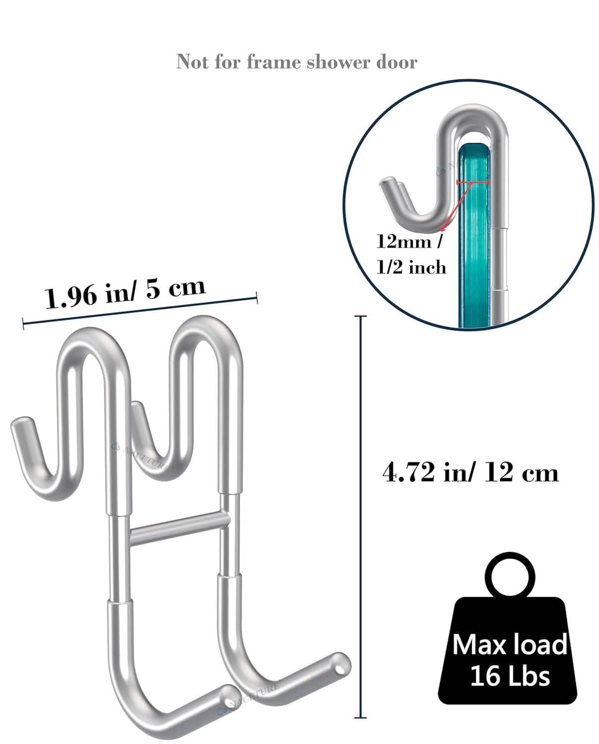 Rust-Resistant Door Mount Shower Hook – Strong Multifunctional Hanging Hook