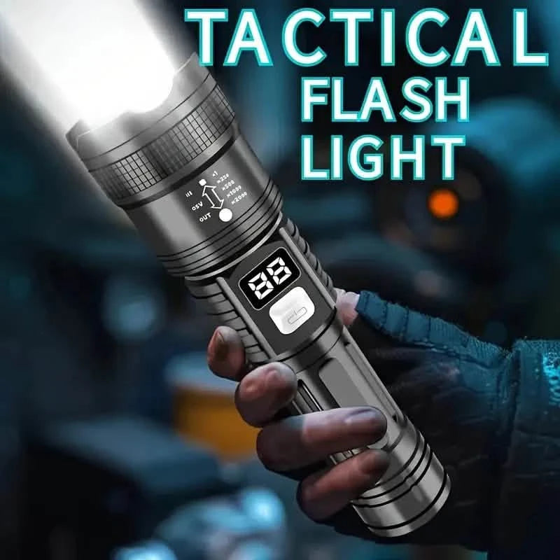 Ultra-Bright Tactical LED Flashlight – 3 Modes, USB Rechargeable, 600 Lumen, Outdoor, Hiking & Camping