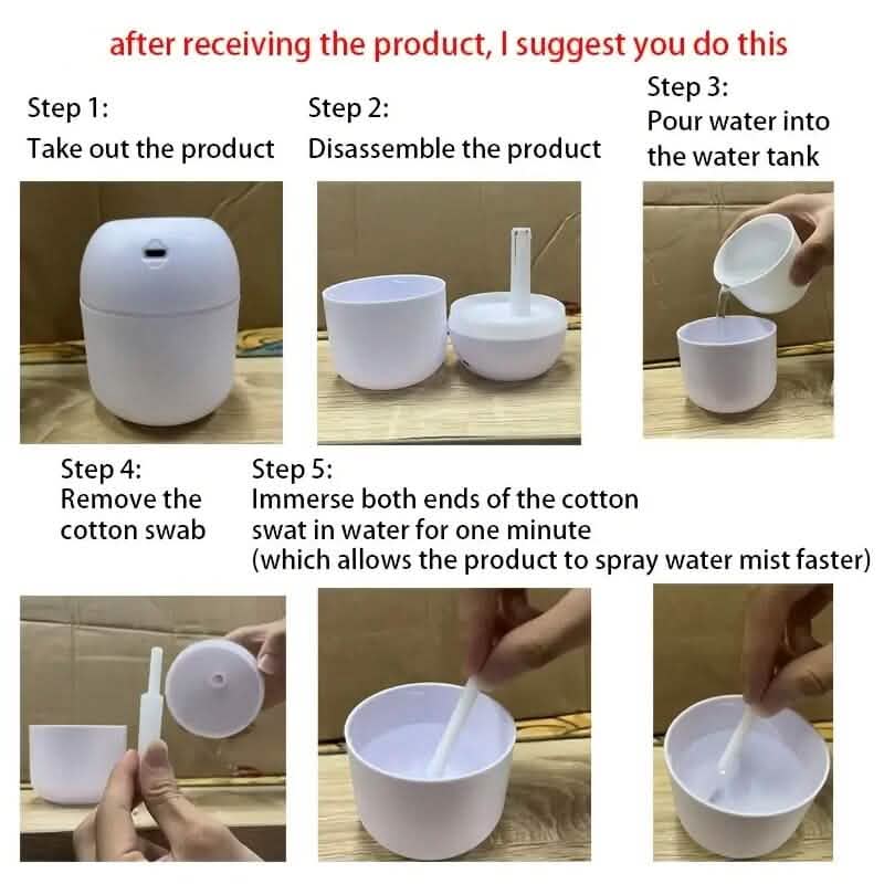 7.44Oz Portable Aromatherapy USB Powered Humidifier with LED Night Light Wellness - DailySale