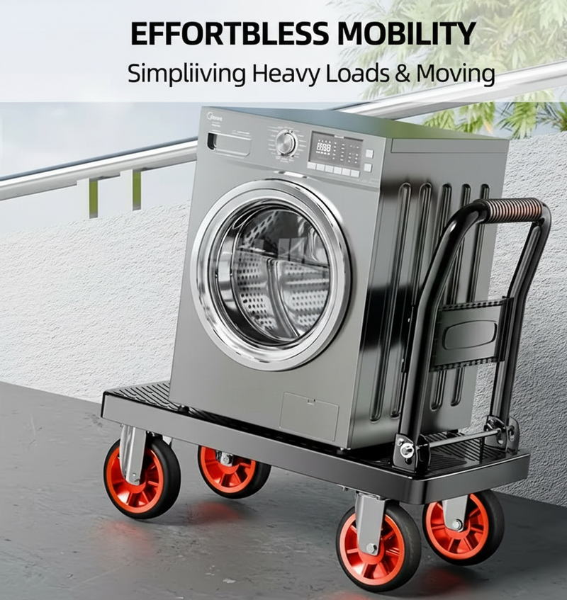 Heavy Duty Folding Platform Cart-350/660/680/820 lb-Flatbed Hand Truck with Strap