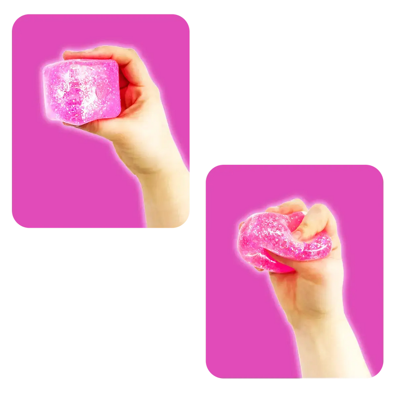Fun Doh Squishy Sparkle Cube Fidget Toy – Viral Sensory Squish Toy
