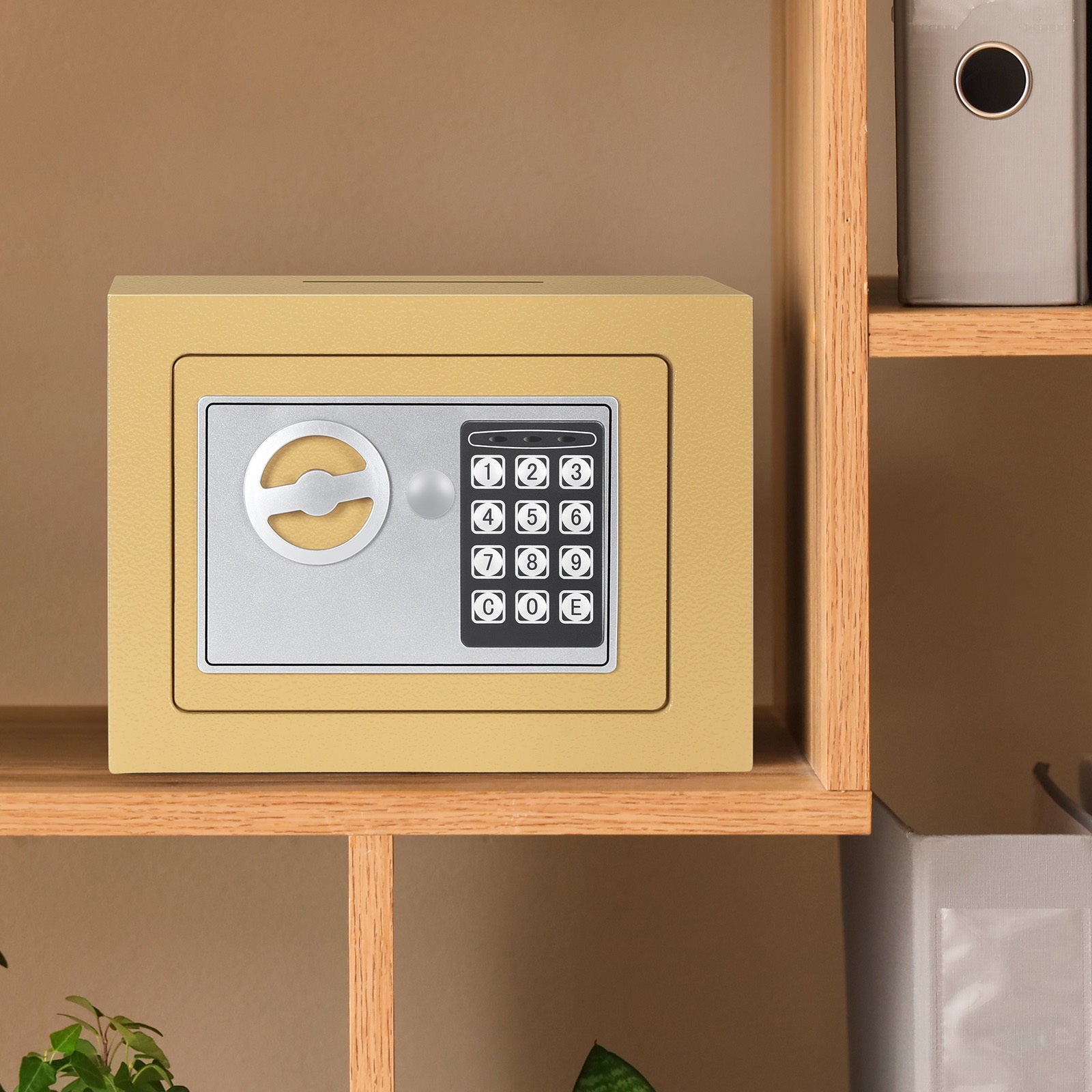 Compact Digital Safe Box – Keypad & Key Access