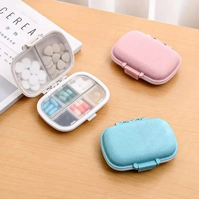 8-Compartment Weekly Medicine Travel Pill Organizer Storage Box Wellness - DailySale