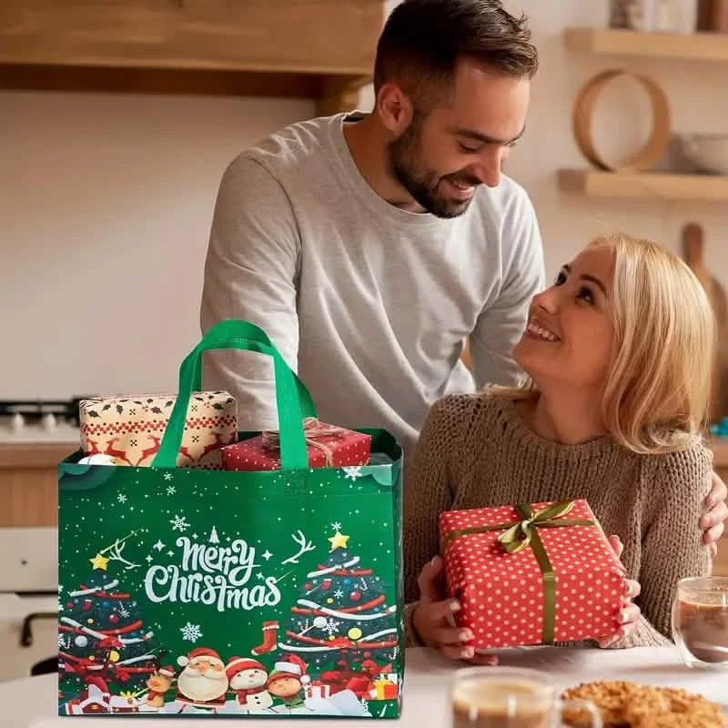 8-Pack: Large Christmas Gift Bags with Handles Reusable Non-Woven To