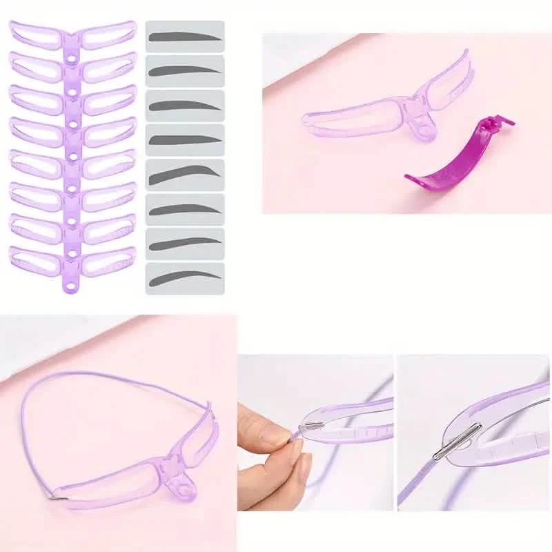 8-Piece: Eyebrow Shaping Stencils Kit - Makeup Tool for Perfect Brows Beauty & Personal Care - DailySale