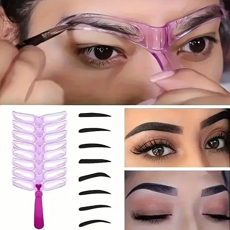 8-Piece: Eyebrow Shaping Stencils Kit - Makeup Tool for Perfect Brows Beauty & Personal Care - DailySale
