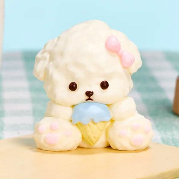 SqueezeSquad Taba Deluxe Squishy Dog with Ice Cream | Premium Silicone Fidget Toy