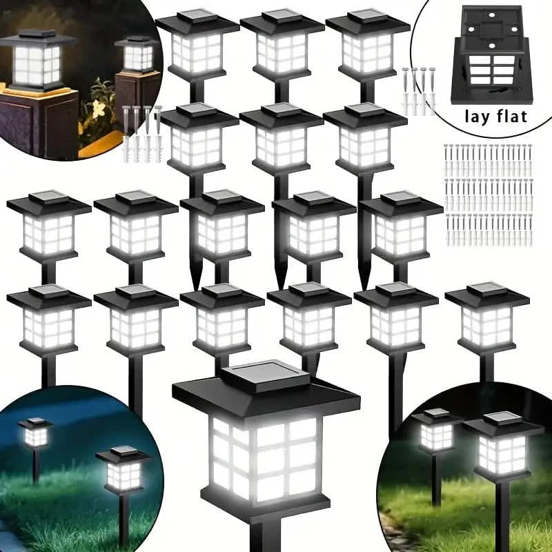 6-Pack: Solar Outdoor Path Lights Warm Light LED, 600mA, Waterproof