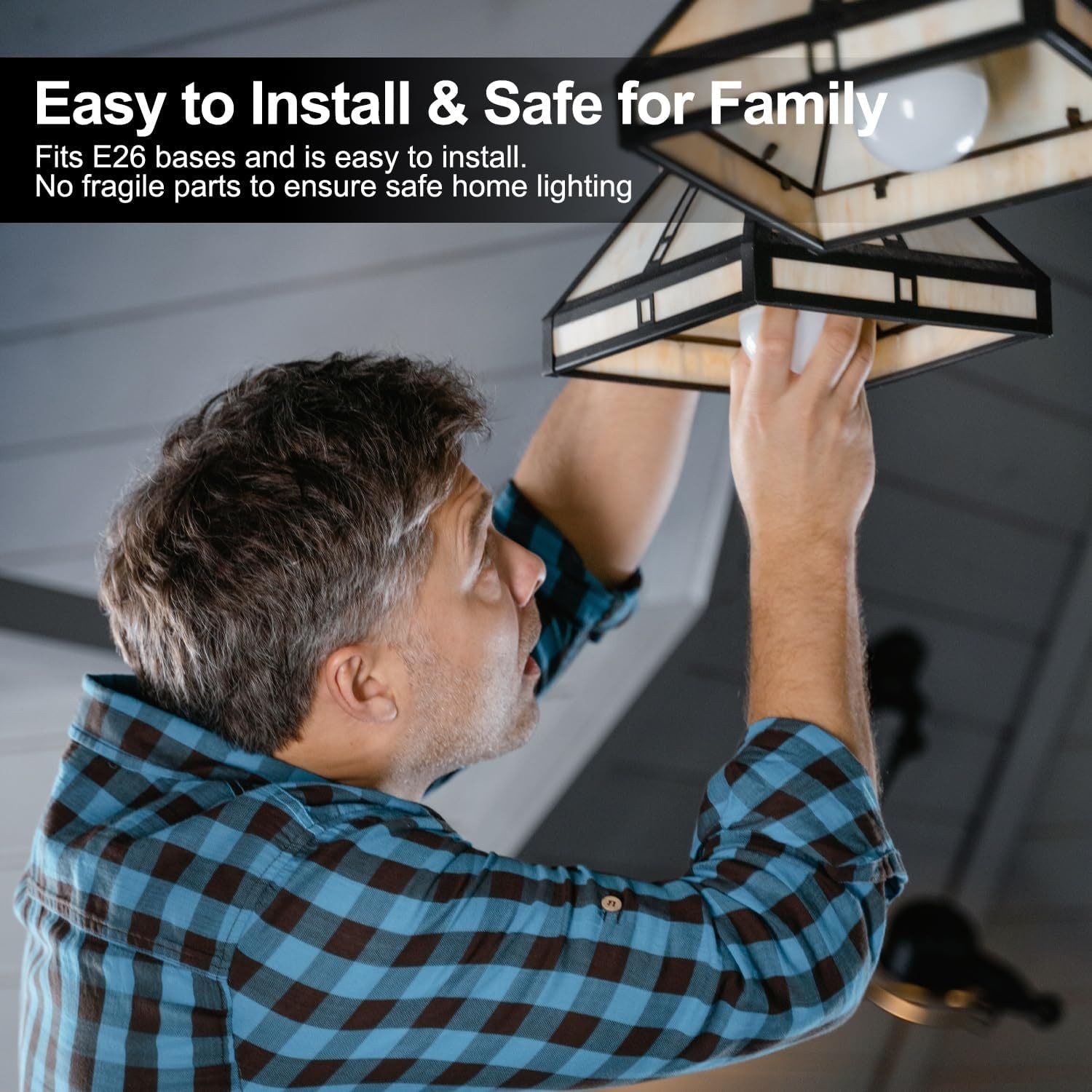 4-Pack A19 LED Light Bulbs, 60W Equivalent, Daylight, E26 Base, Non-Dimmable