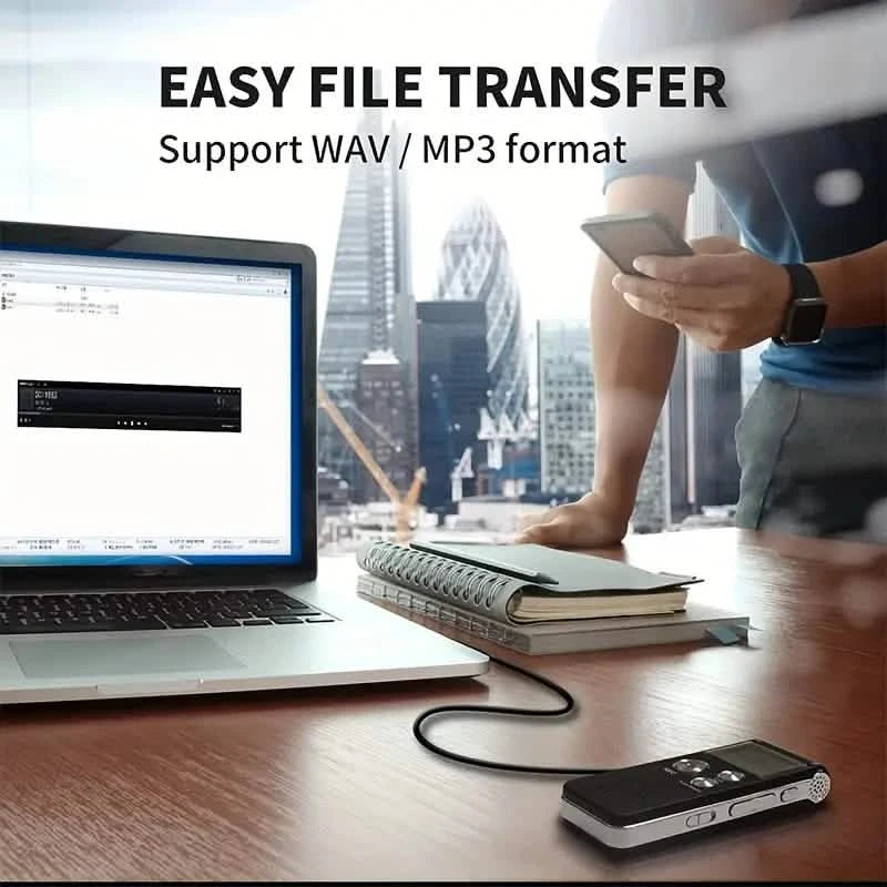 8GB Digital Voice Recorder & MP3 Player – Portable Audio for Meetings & Lectures