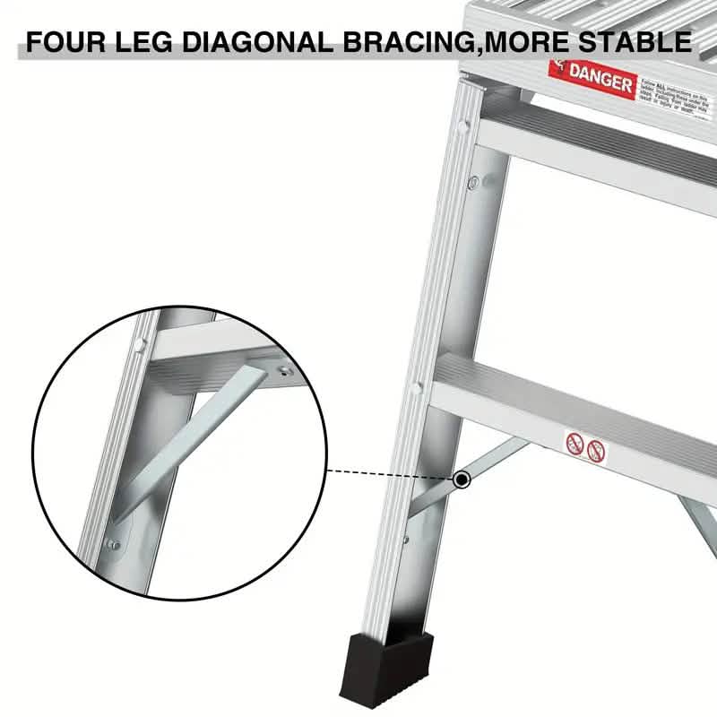 Portable Bench Folding Ladder Stool with Non-Slip Design