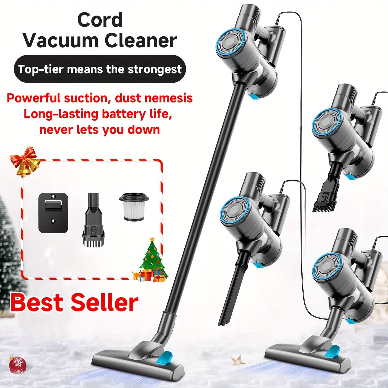 Powerful Suction Stick Vacuum Cleaner – MAX 70Kpa, 45min Runtime