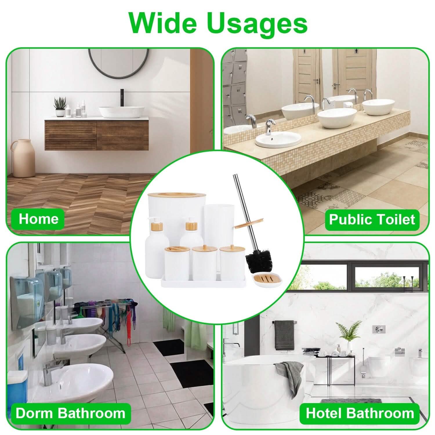 9-Piece: Bathroom Accessories Set Bath - DailySale