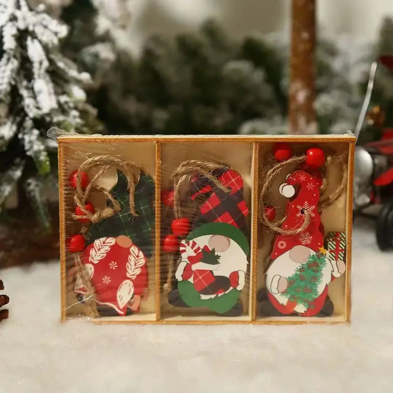 9-Pieces: Festive Christmas Wooden Hanging Box Holiday Decor & Apparel A - DailySale