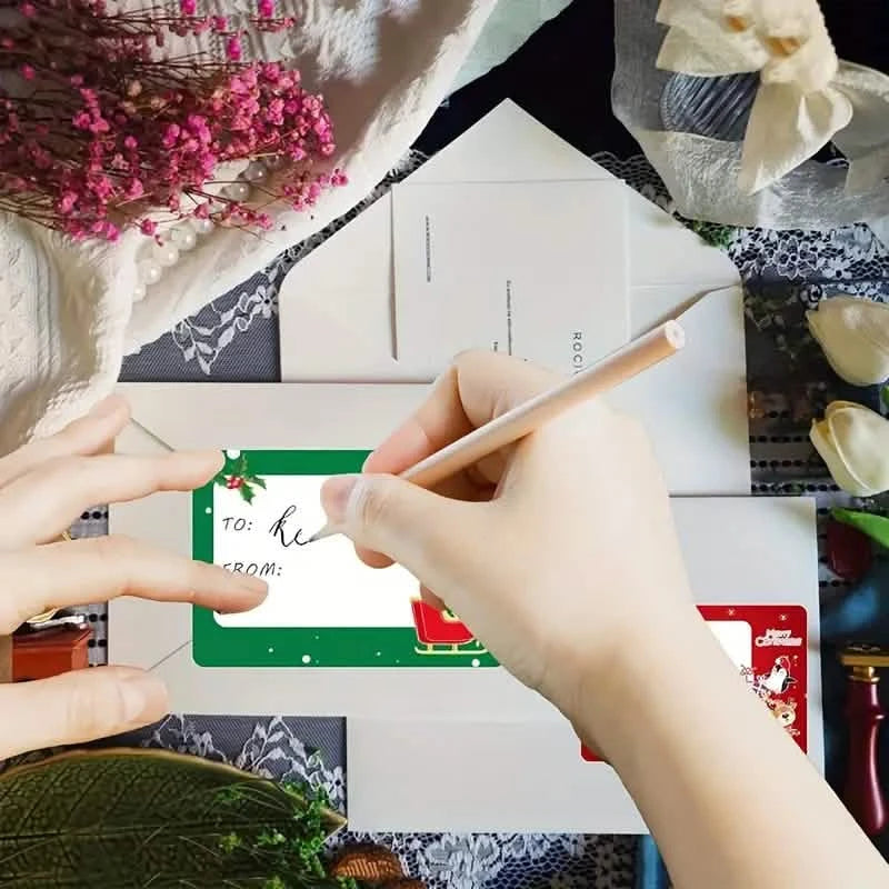 90-Pieces: Christmas Sticker Tags - Self-Adhesive with Christmas Name Tag Holiday Decor & Apparel - DailySale