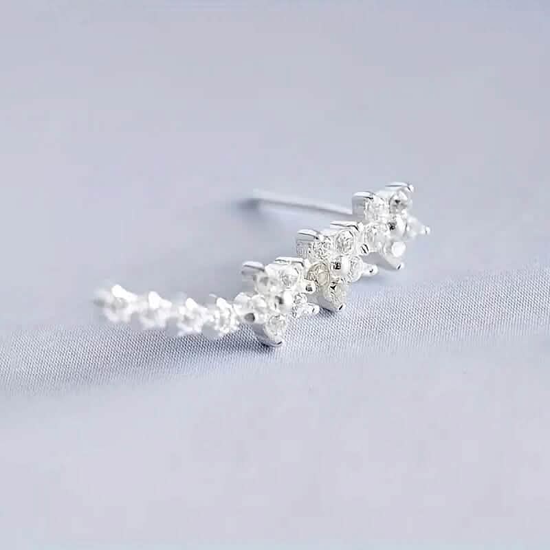 925 Silver Climber Earrings with Hypoallergenic Synthetic Cubic Zirconia Earrings - DailySale