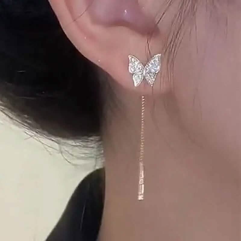 925 Silvery Post Yellow Alloy Butterfly Earrings Earrings - DailySale