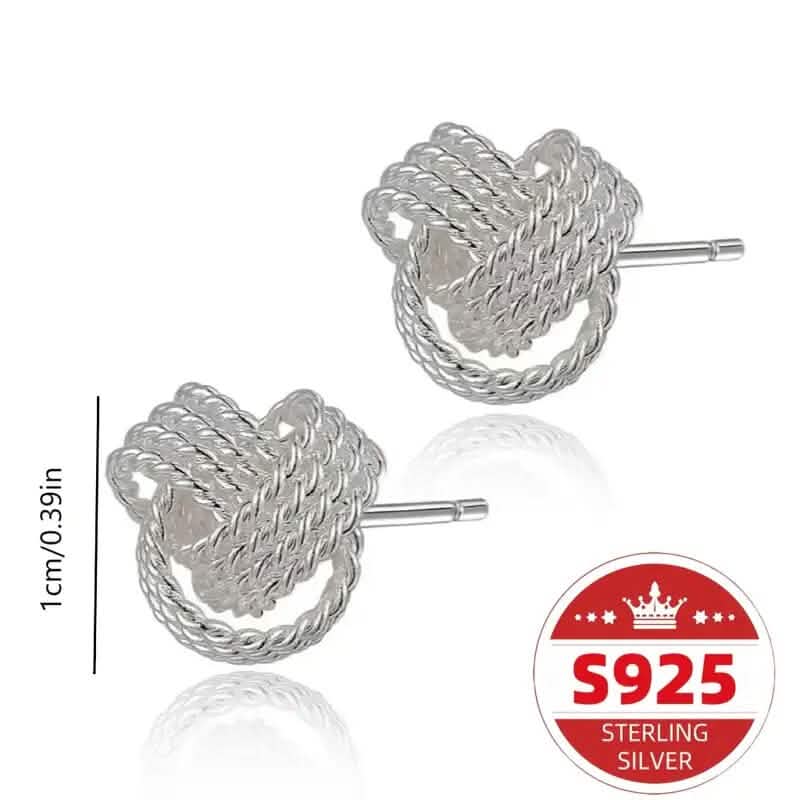 925 Sterling Silver Braided Ball Earrings Earrings - DailySale