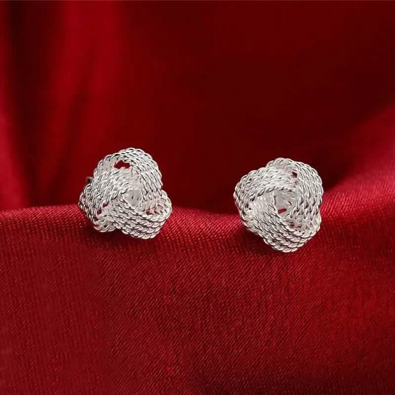 925 Sterling Silver Braided Ball Earrings Earrings - DailySale