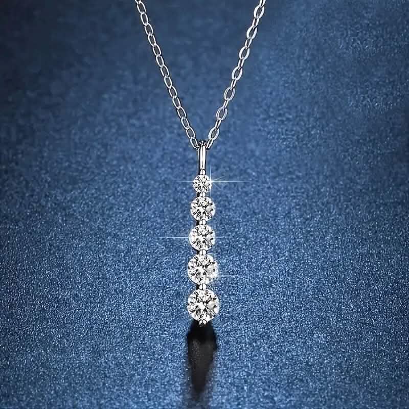925 Sterling Silver Synthetic Cubic Zirconia Droplet Pendant Necklace Necklaces - DailySale