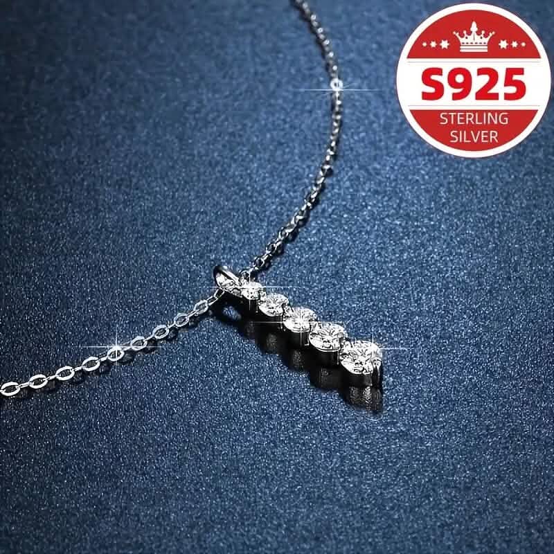 925 Sterling Silver Synthetic Cubic Zirconia Droplet Pendant Necklace Necklaces - DailySale