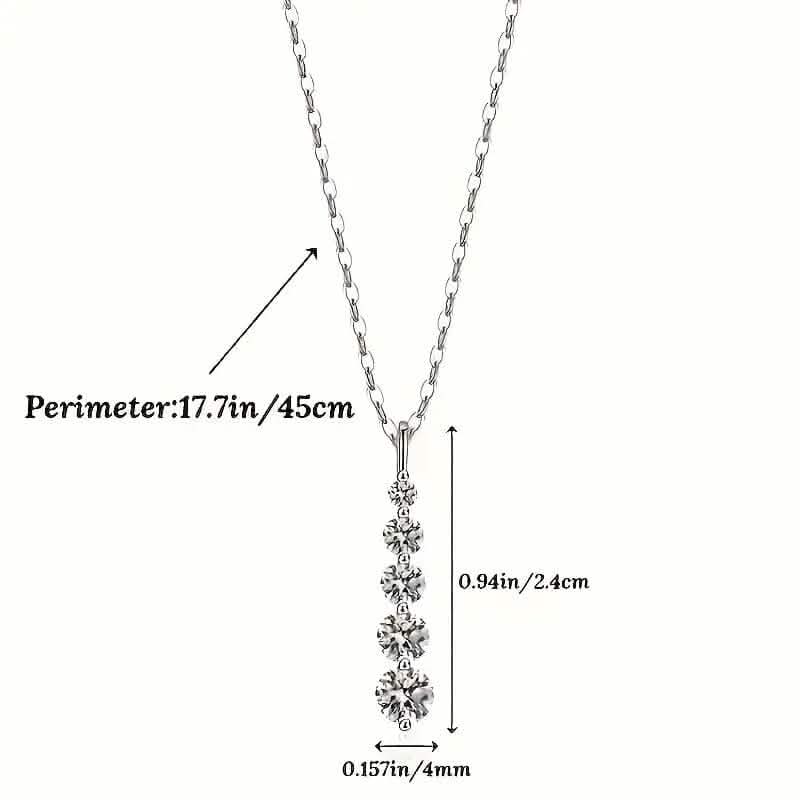 925 Sterling Silver Synthetic Cubic Zirconia Droplet Pendant Necklace Necklaces - DailySale