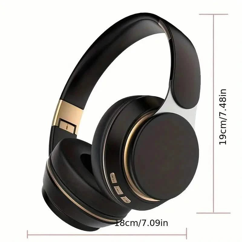 Wireless Over-Ear Headphones – Foldable, Mic, FM Radio, TF Card, USB Charging