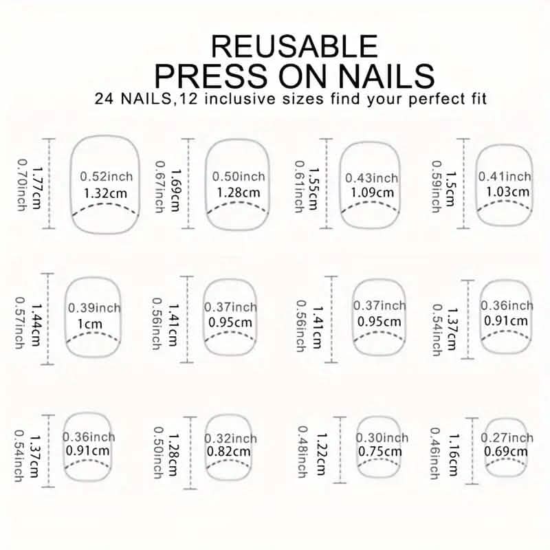 96-Pieces: Short Square Acrylic Press-On Nails Beauty & Personal Care - DailySale