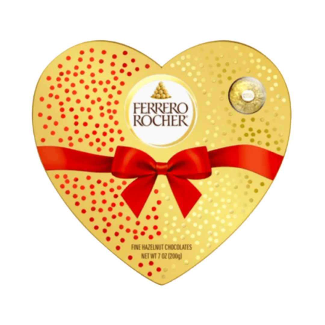 Ferrero Rocher Fine Hazelnut Chocolates Valentine's Heart Gift Box (7oz)