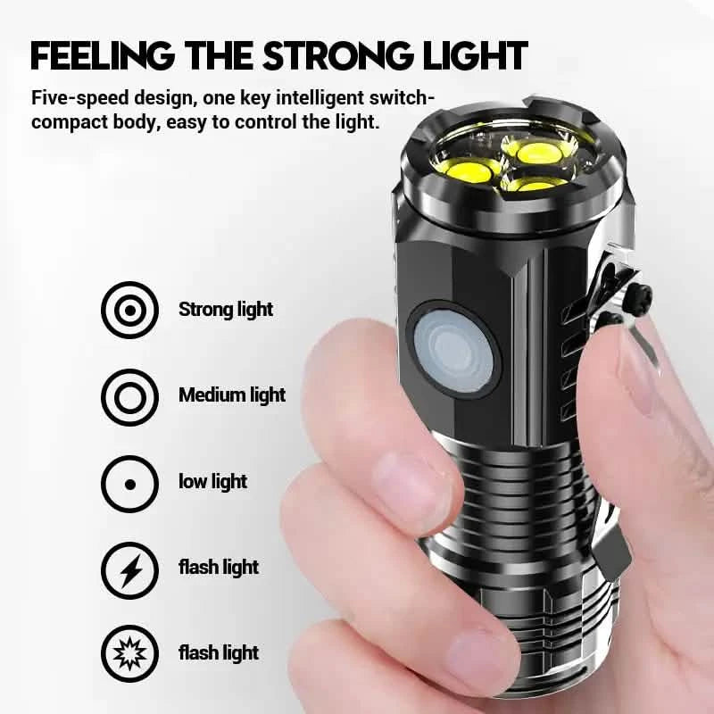 2-Pack: USB Rechargeable Mini LED Tactical Flashlight