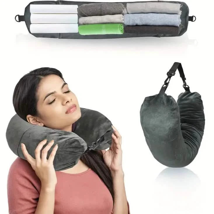 Travel Pillow & Organizer – Large, Polyester, Zipper, Machine Washable