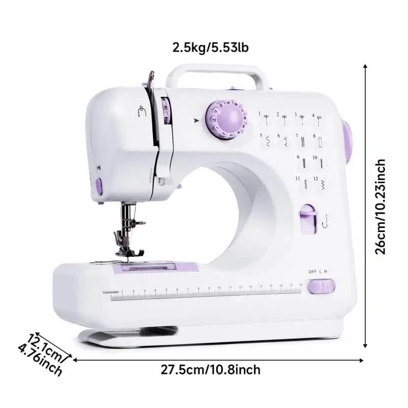 Pro Portable Electric Sewing Machine – 12 Stitches, Adjustable Speed, Multifunctional