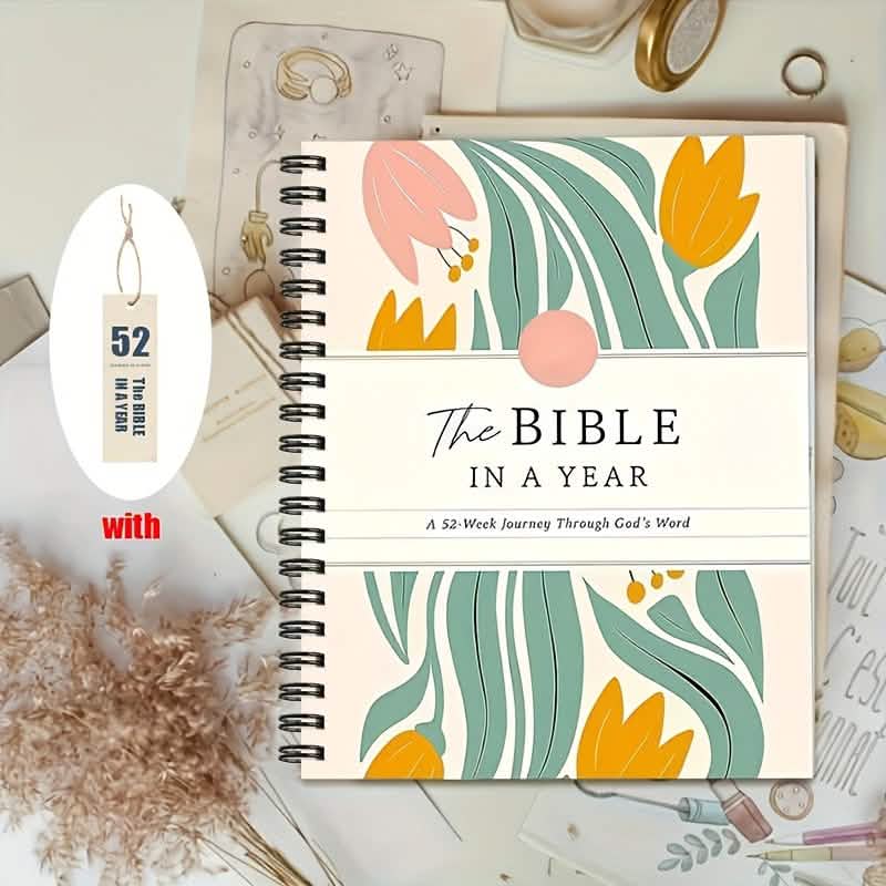1-Year Bible Study Plan & Prayer Journal – Undated Spiral Bound
